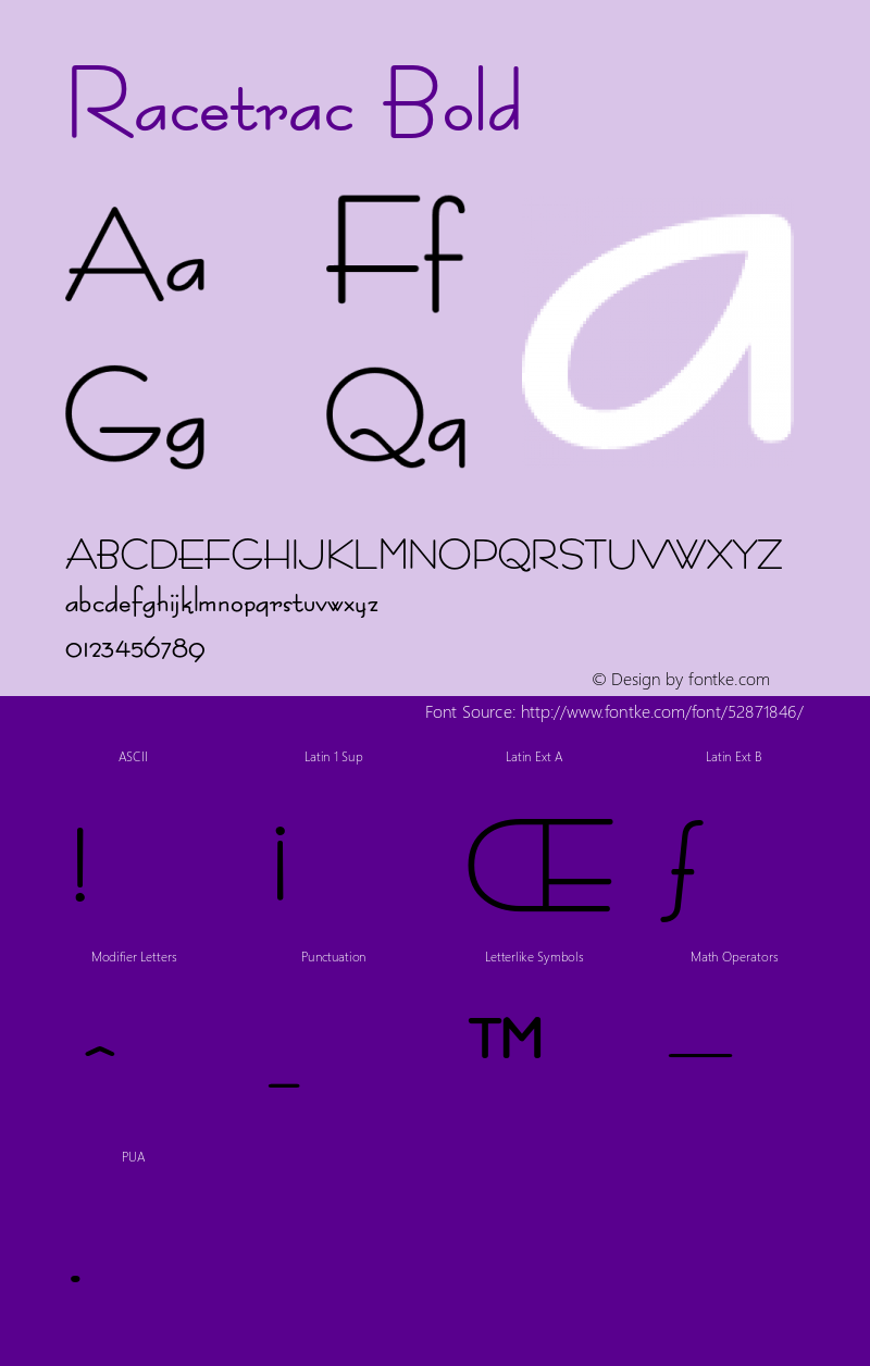 RacetracBold Altsys Fontographer 4.1 1/9/95 {DfLp-URBC-66E7-7FBL-FXFA} Font Sample