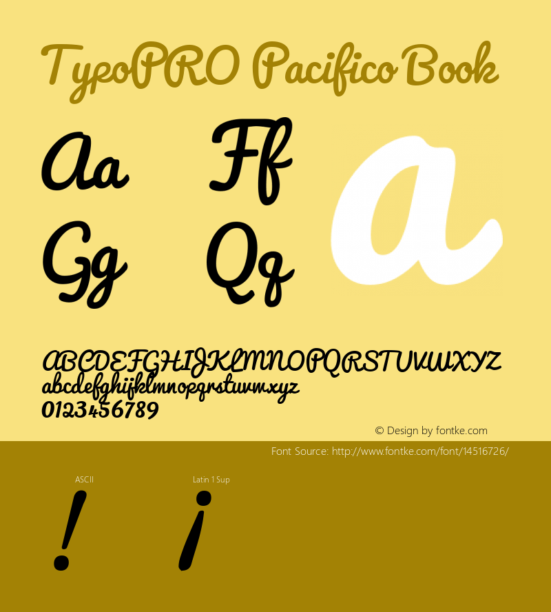 TypoPRO Pacifico Book Version 2.00 Font Sample