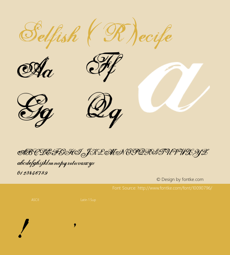 Selfish (R)ecife Thinkin about you again? Font Sample