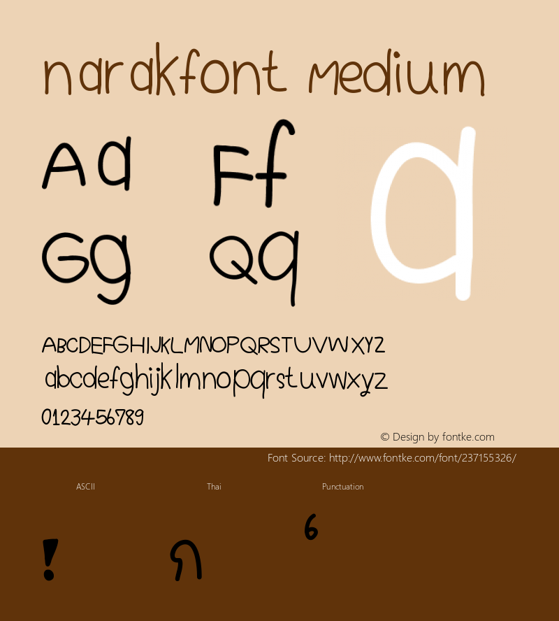 narakfont Version 001.000图片样张