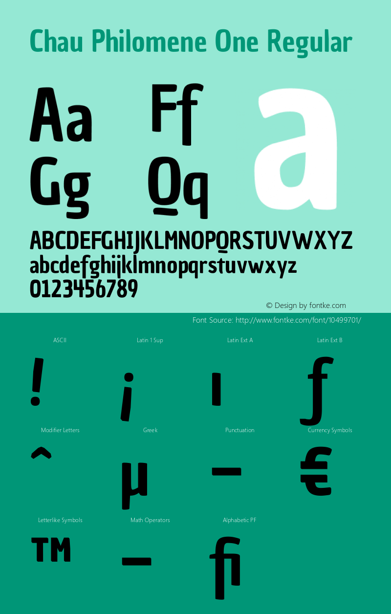 Chau Philomene One Regular Version 1.001 Font Sample