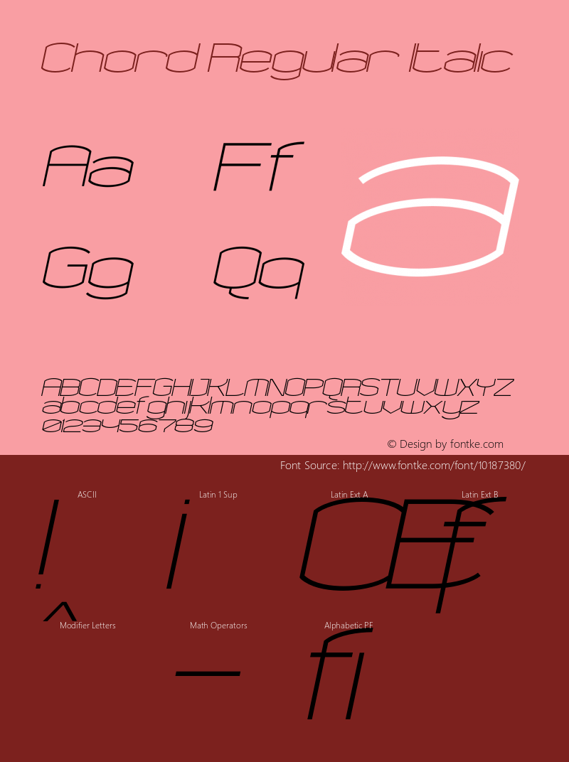 Chord Regular Italic 001.000 Font Sample