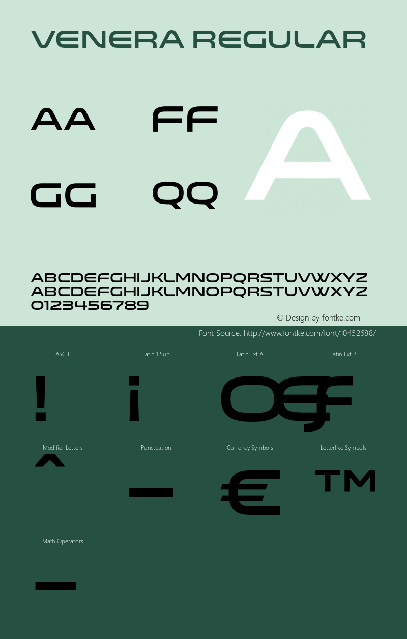 Venera Regular Venera900 Font Sample