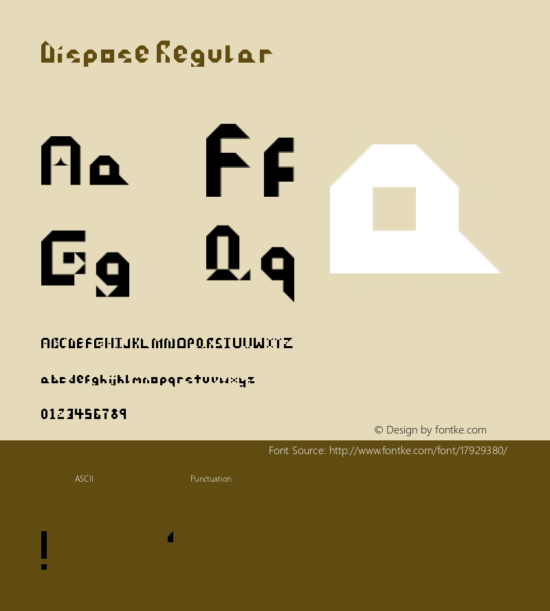 Dispose Regular Version 1.0 Font Sample