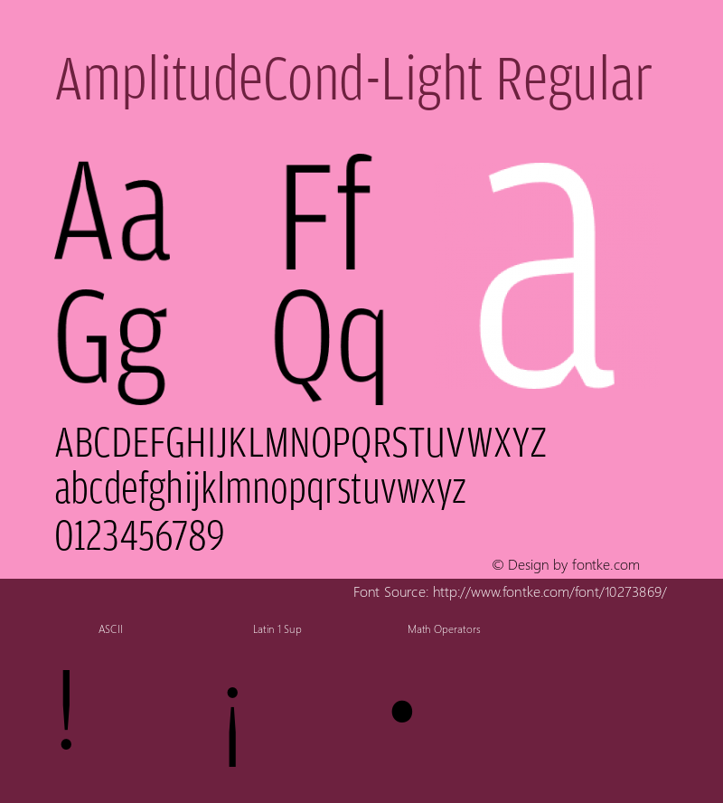 AmplitudeCond-Light Regular Version 1.0 Font Sample