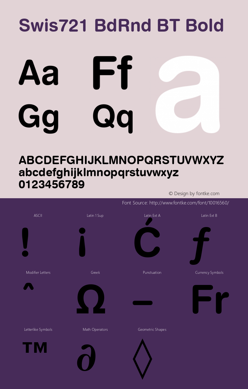 Swis721 BdRnd BT Bold mfgpctt-v4.4 Dec 22 1998 Font Sample