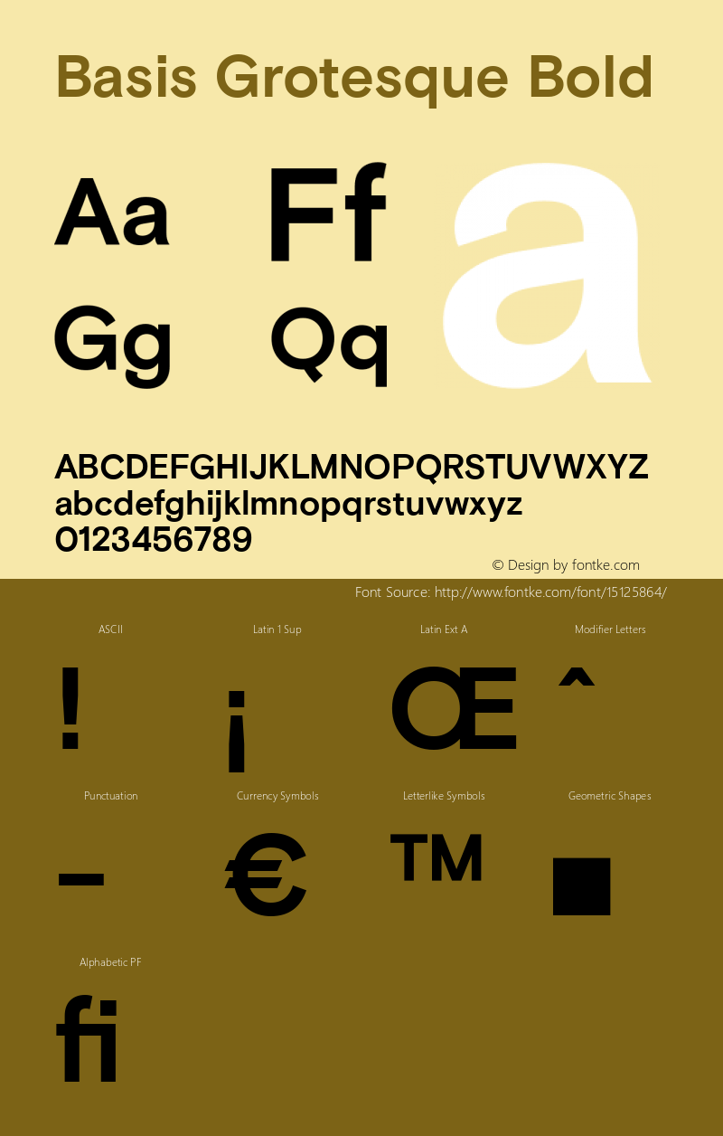 Basis Grotesque Bold Version 1.000 Font Sample