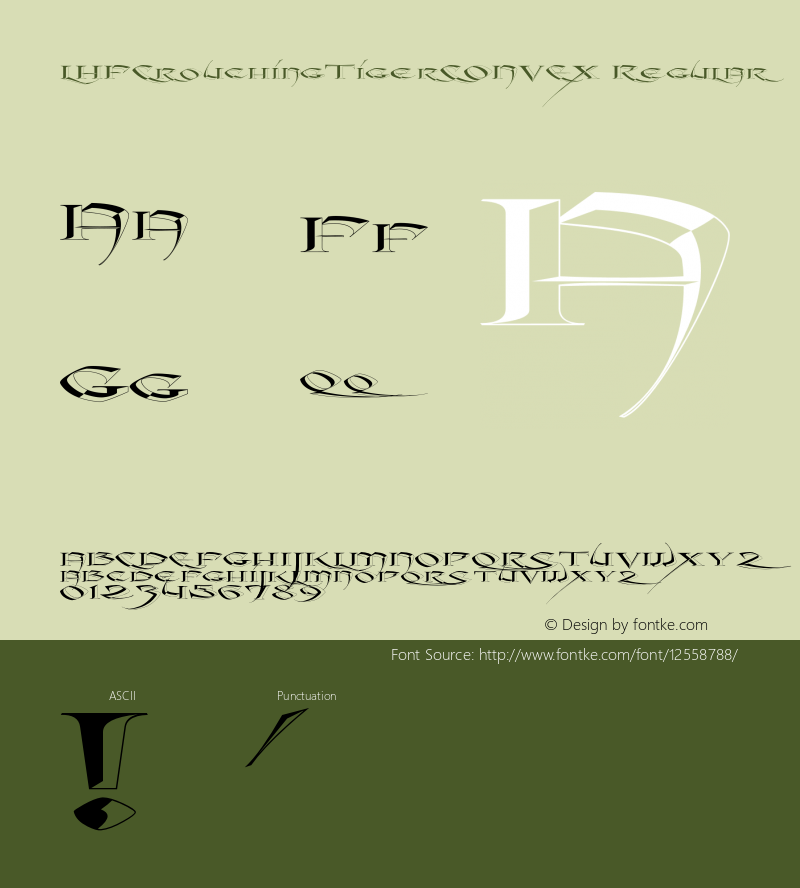 LHFCrouchingTigerCONVEX Regular 001.000 Font Sample