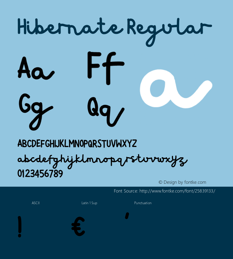 Hibernate Version 01.0 Font Sample