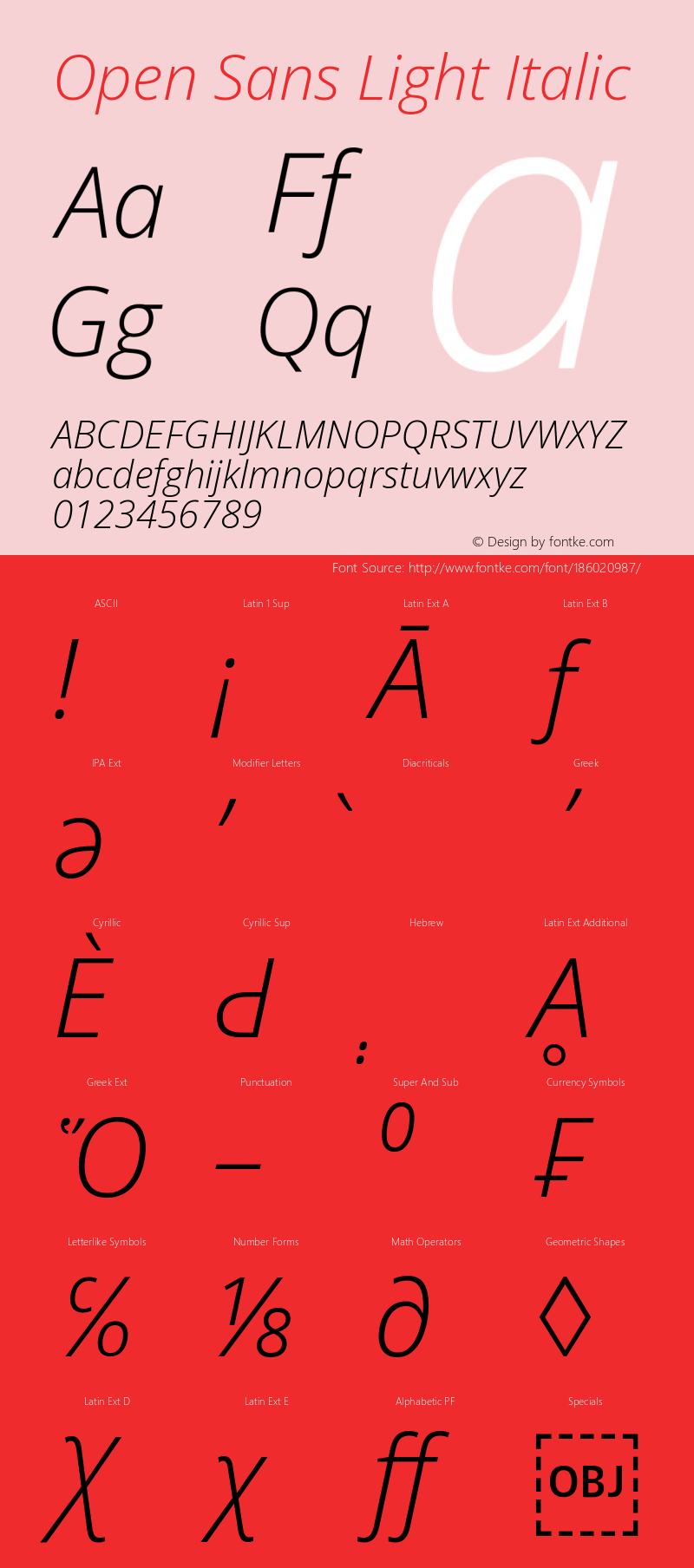 Open Sans Light Italic Version 3.000; ttfautohint (v1.8.4)图片样张