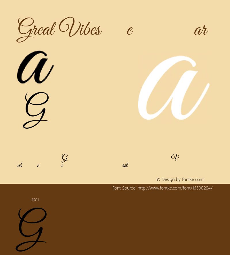 Great Vibes Regular Version 1.001 Font Sample