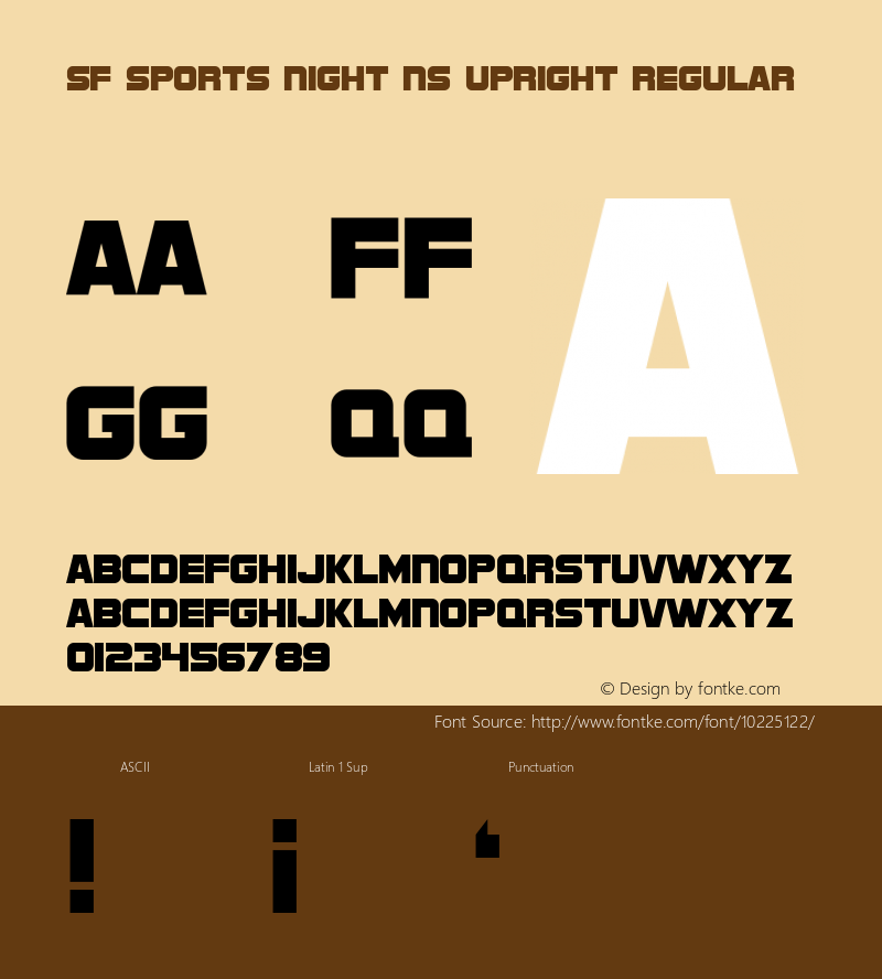 SF Sports Night NS Upright Regular Version 1.1 Font Sample