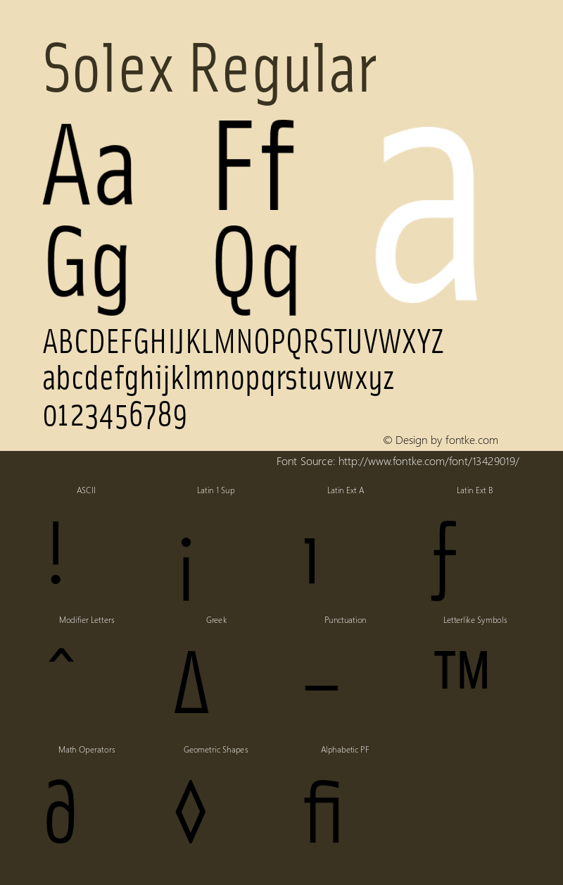 Solex Regular 001.000 Font Sample