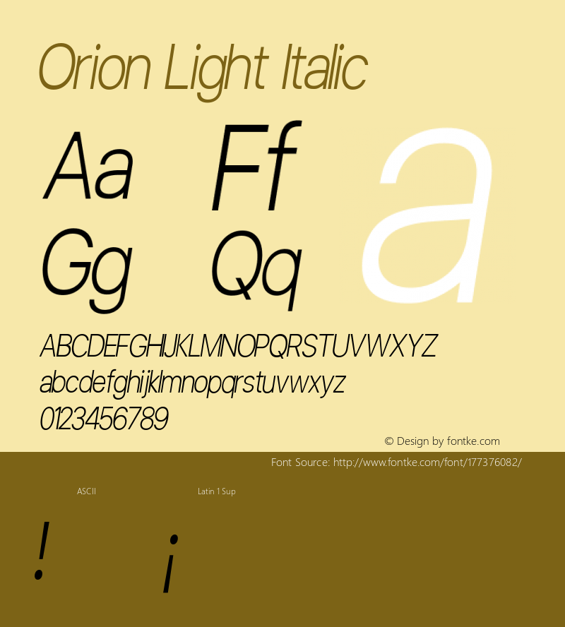 Orion Light Italic Version 1.000图片样张