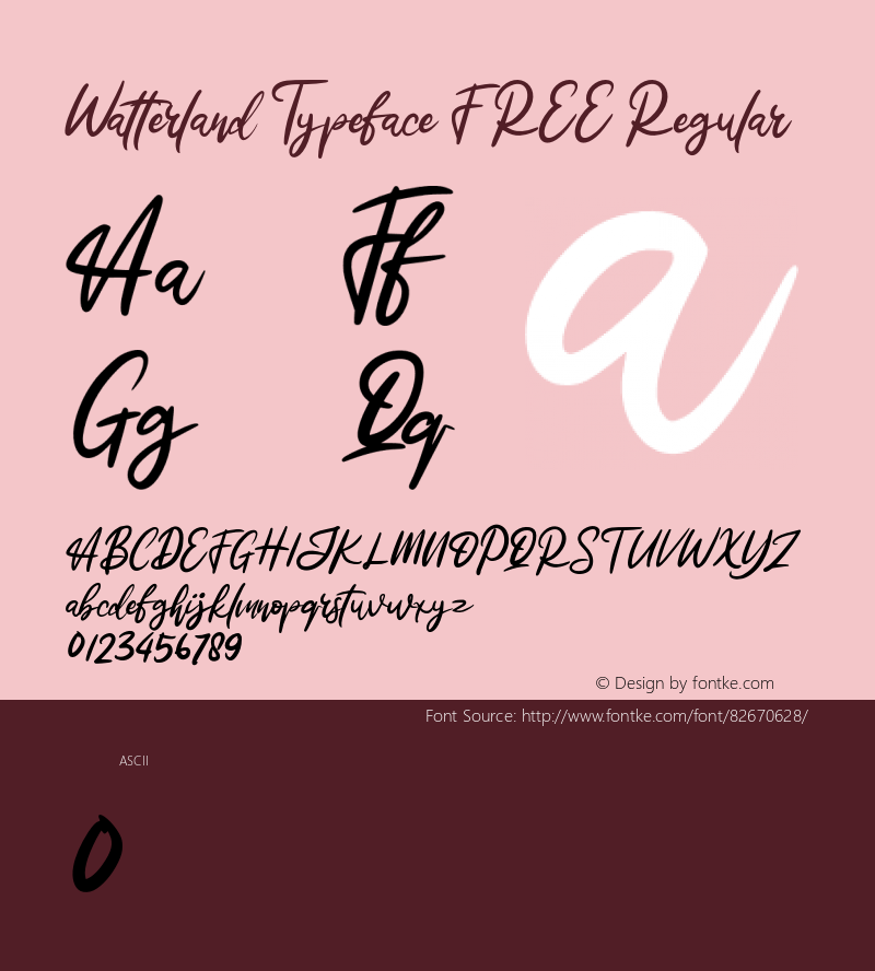 WatterlandTypefaceFREE Version 1.000 Font Sample