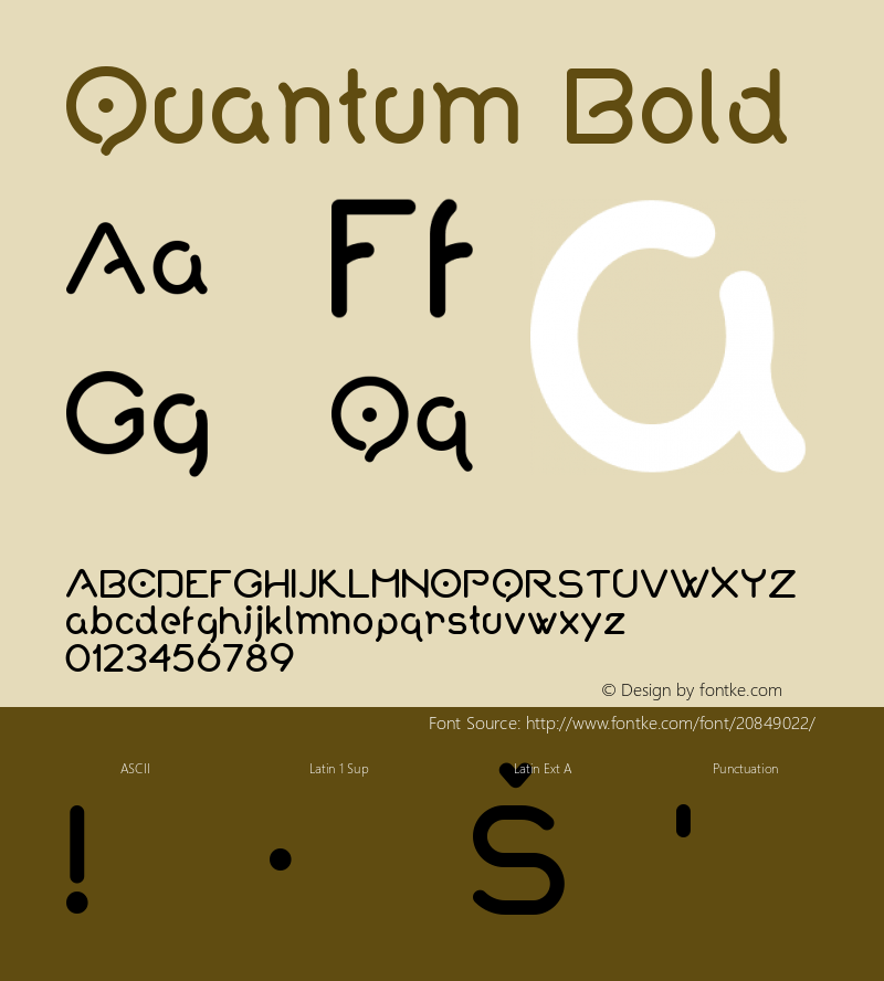 Quantum Bold Version 001.000 Font Sample