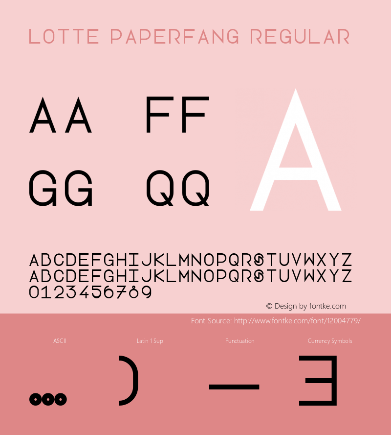Lotte Paperfang Regular Version 1.0 Font Sample