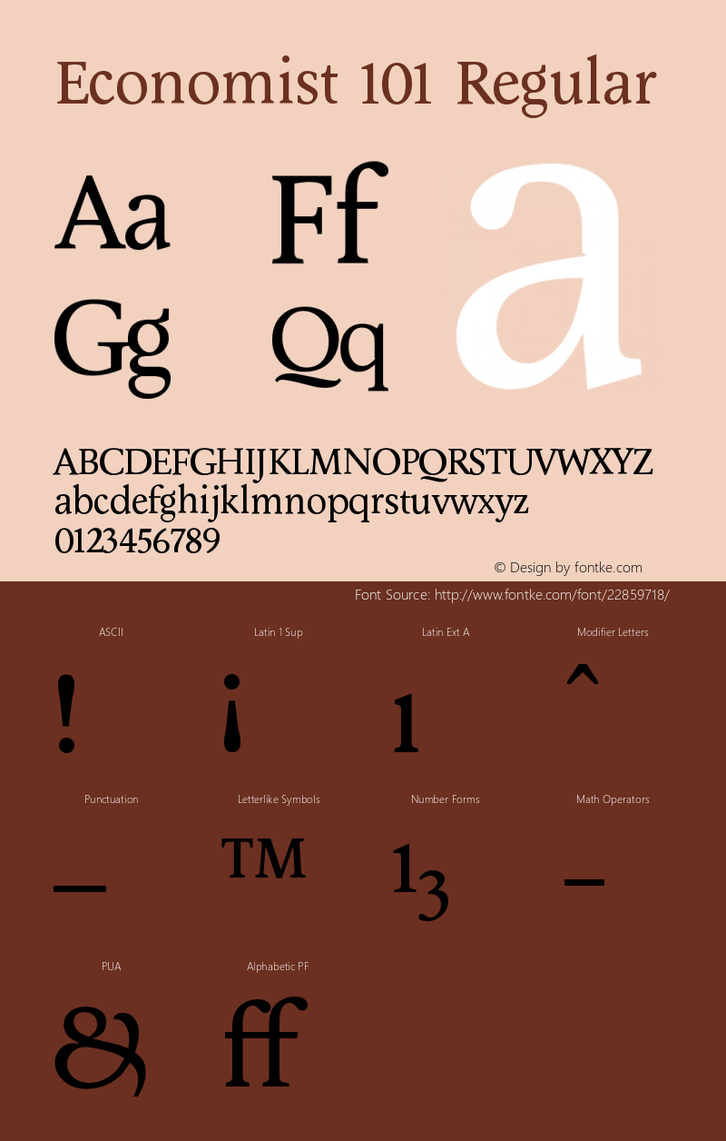 EconomistOneOhOne-Regular Version 001.002; t1 to otf conv Font Sample