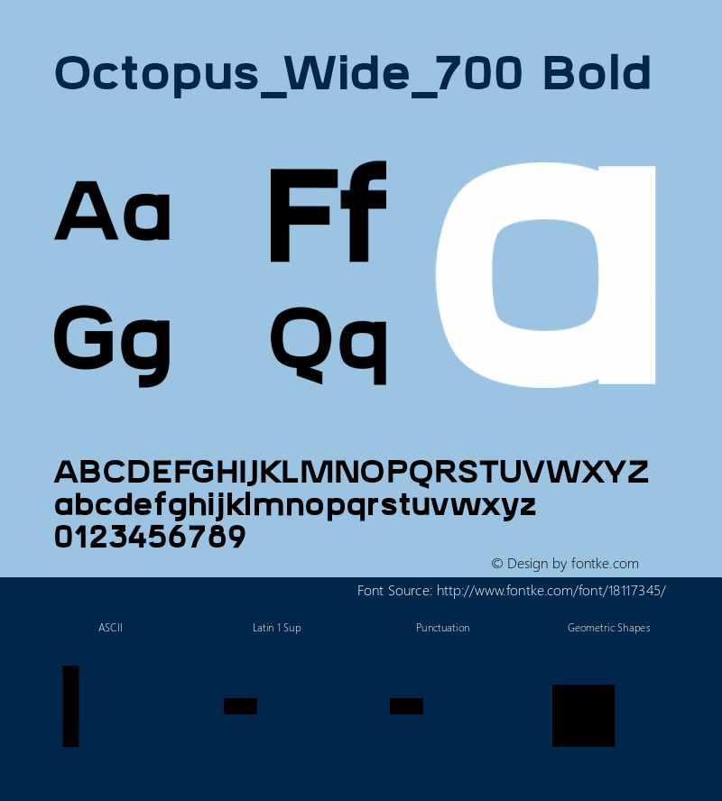 Octopus_Wide_700 Bold Version 1.0 Font Sample