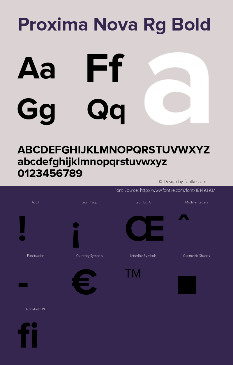 Proxima Nova Rg Bold Version 2.003 Font Sample