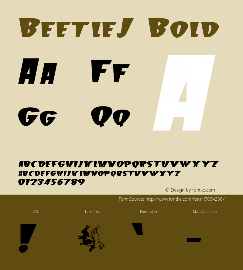 BeetleJ Bold Version 1.1 Font Sample