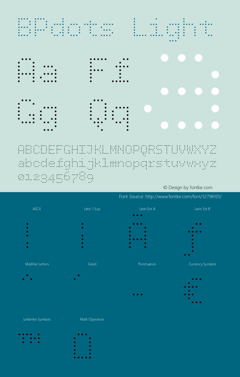 BPdots Light Version 1.000 Font Sample