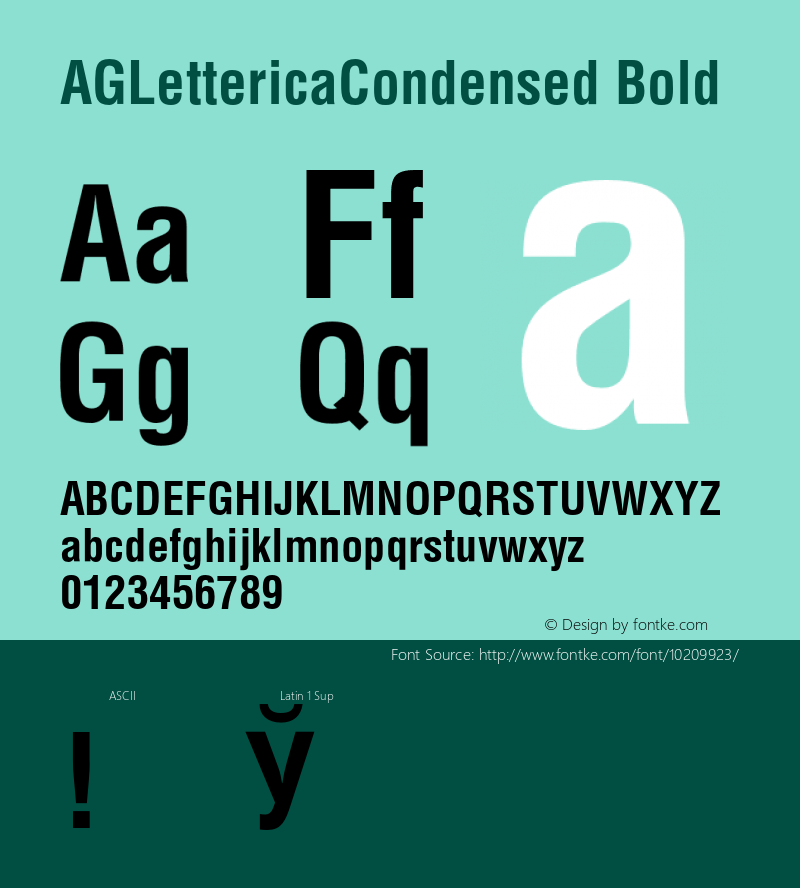 AGLettericaCondensed Bold 1.000 Font Sample