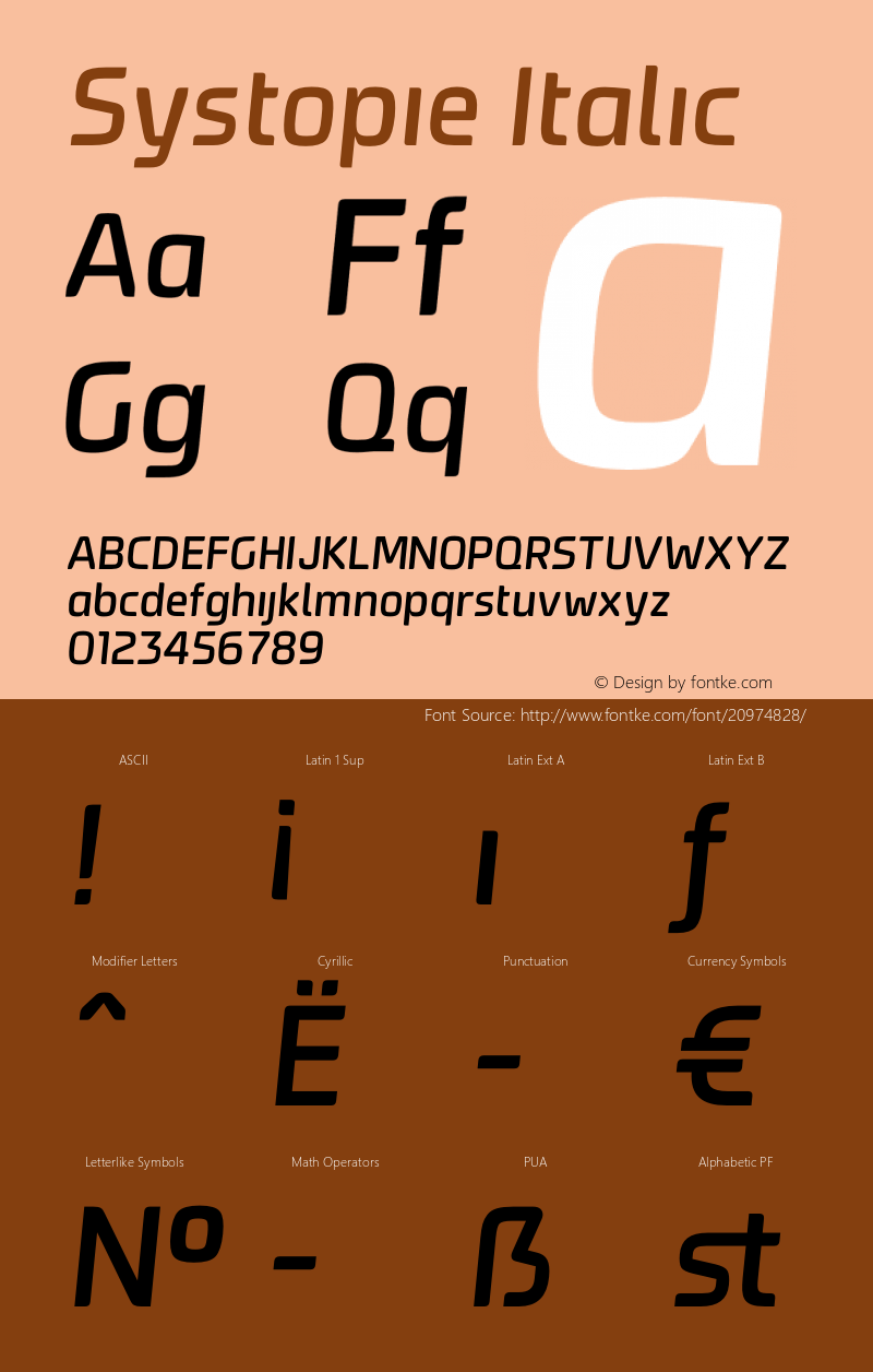 Systopie Italic Version 1.001; Fonts for Free; vk.com/fontsforfree Font Sample