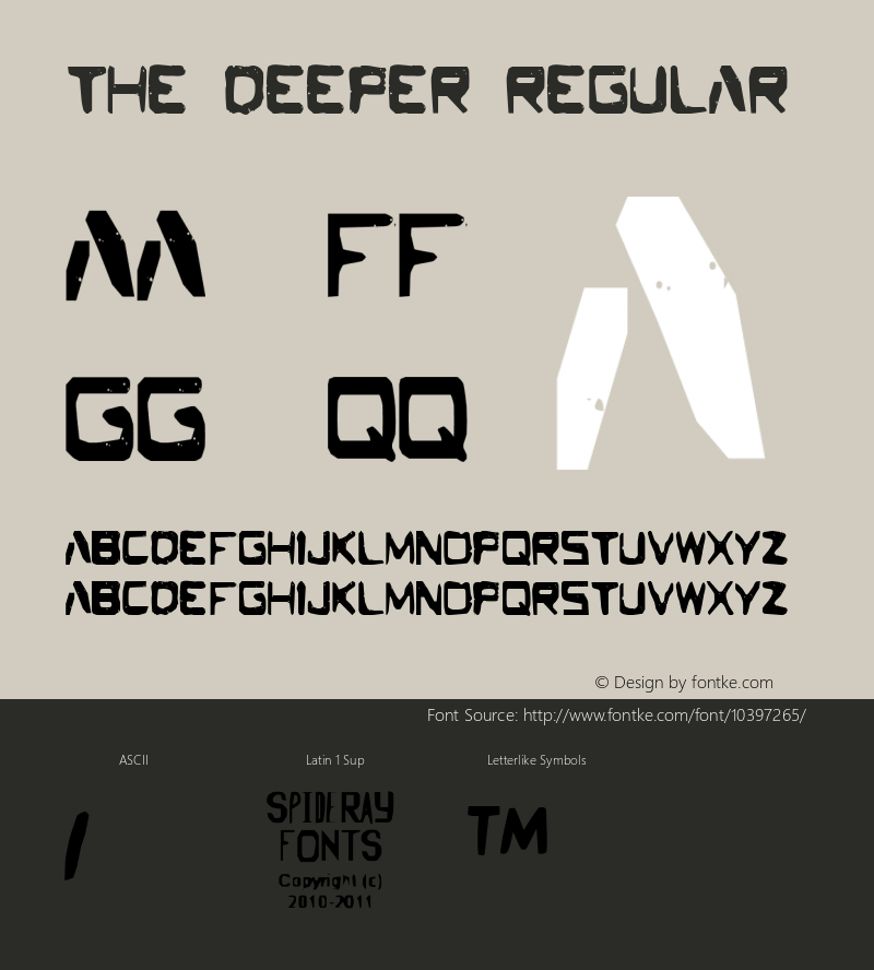 The Deeper Regular Version 1.006 Font Sample