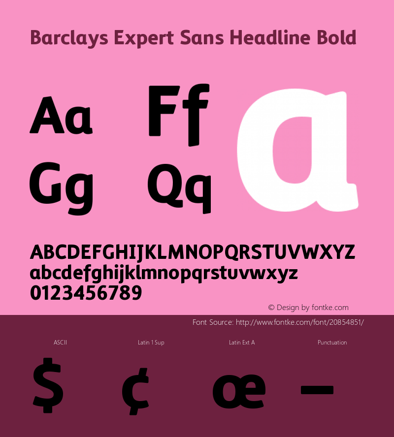 BarclaysExpertSansHeadline Version Font Sample