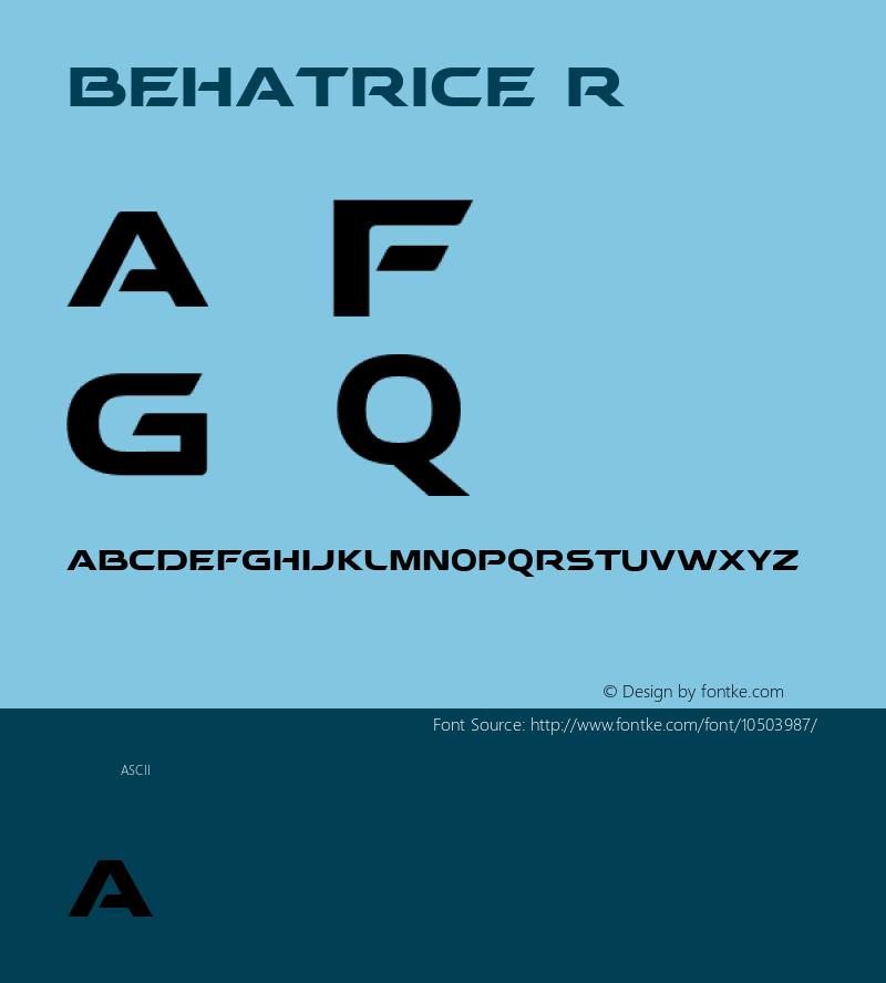 BEHATRICE Regular Version 1.0 Font Sample
