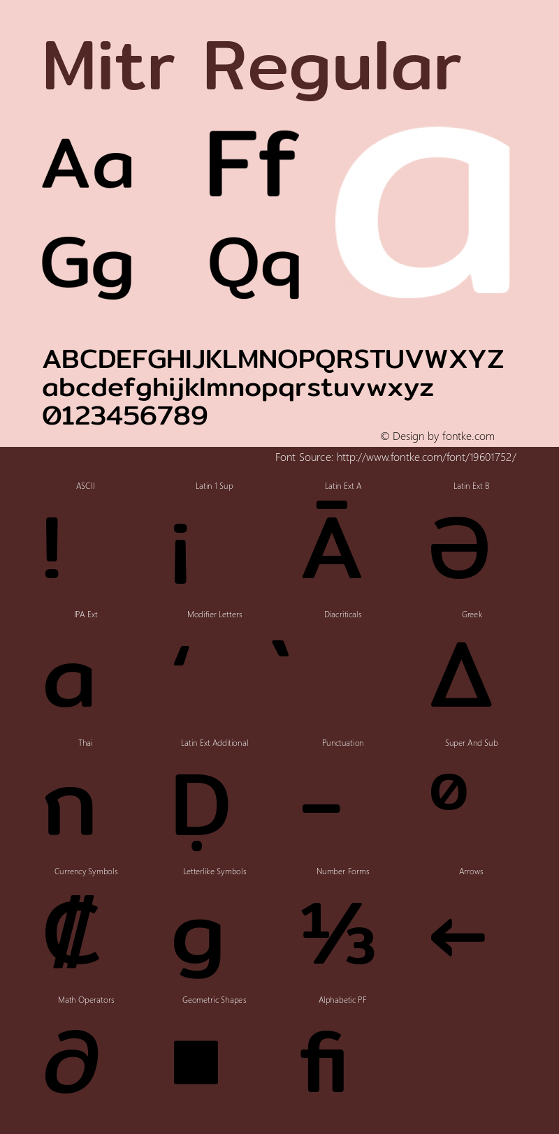 Mitr Regular Version 1.003 Font Sample