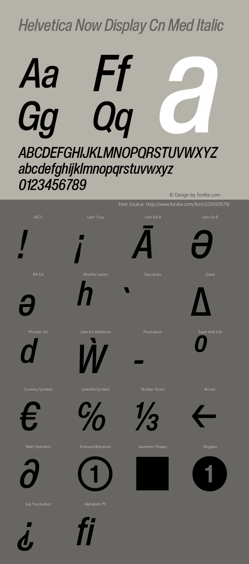 Helvetica Now Display Cn Med It Version 2.00图片样张