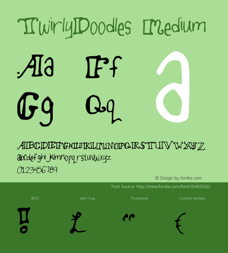 TwirlyDoodles Medium Version 001.000 Font Sample