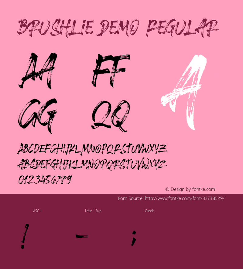 brushlie demo Version 1.00;July 10, 2019;FontCreator 11.5.0.2430 64-bit Font Sample