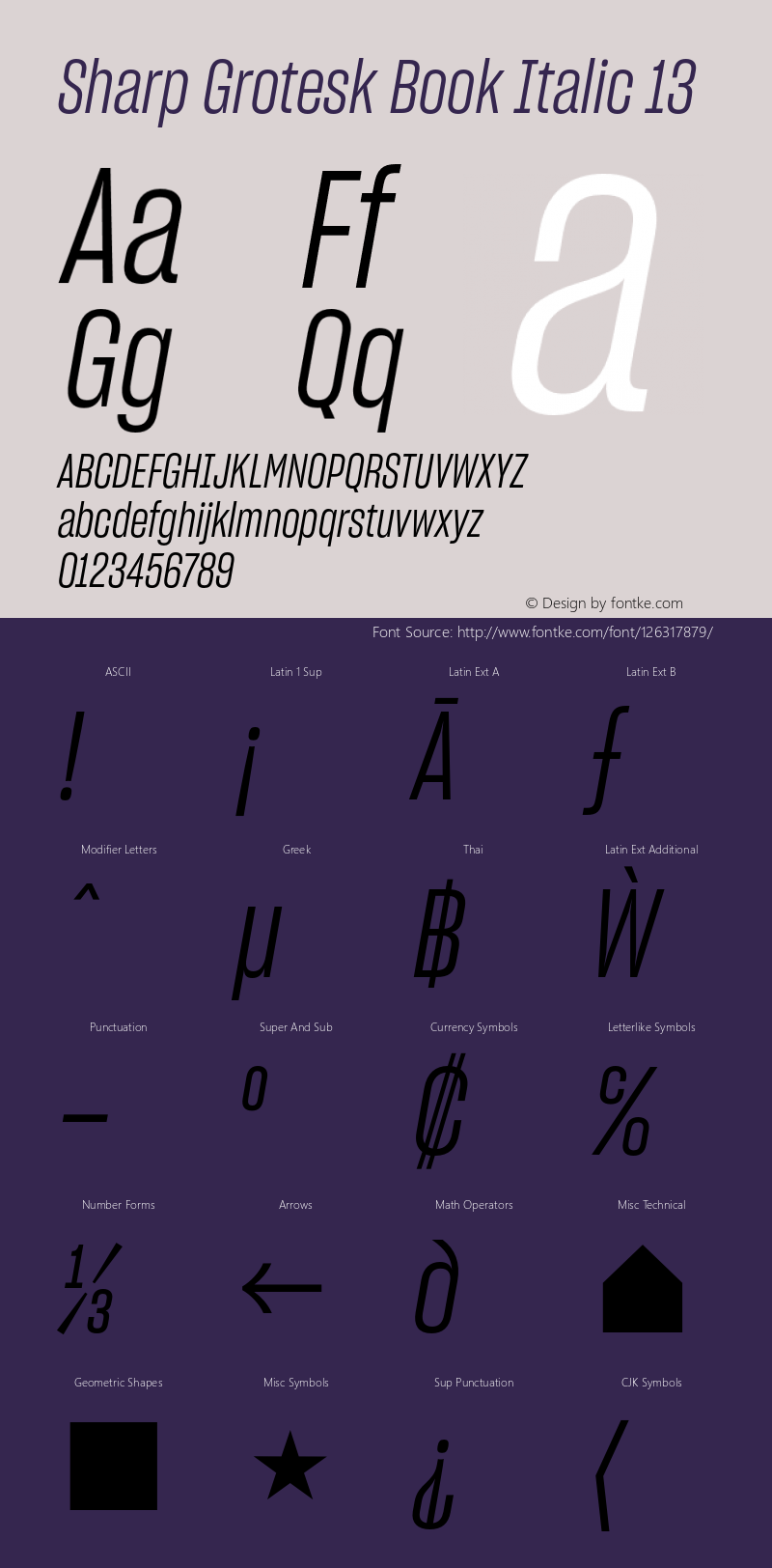 Sharp Grotesk Book Italic 13 Version 1.003 Font Sample