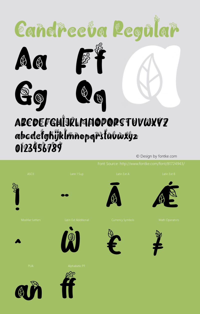 Candreeva Version 1.000 Font Sample