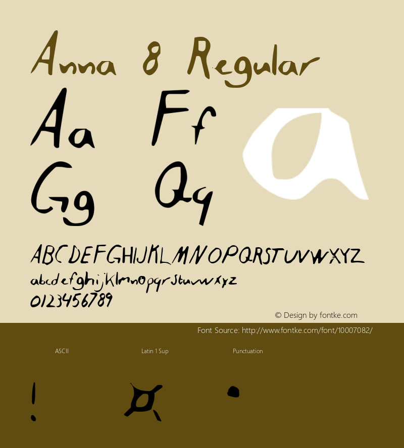 Anna 8 Regular 2000; 2.0, initial release Font Sample