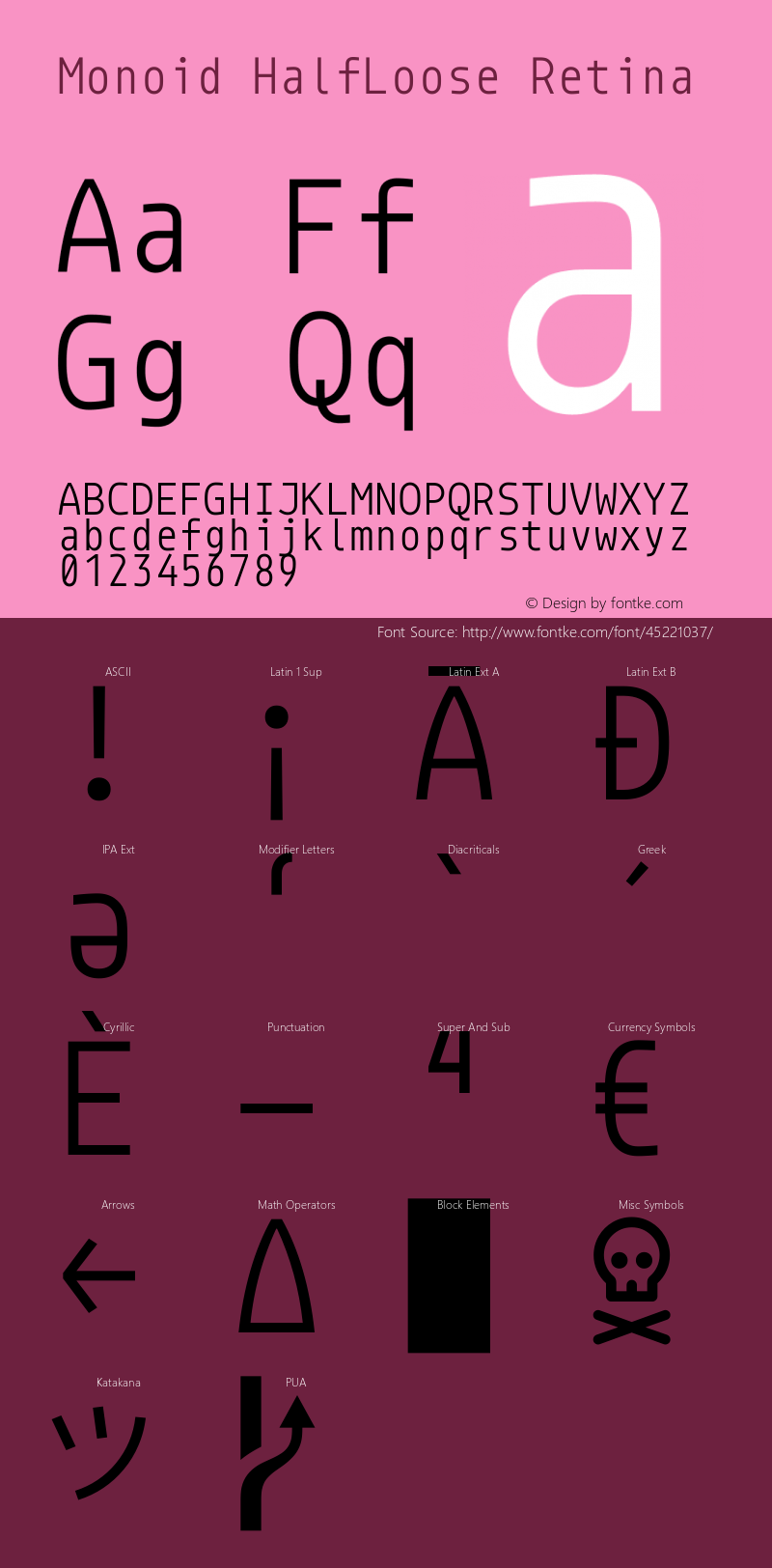 Monoid HalfLoose Retina Version 0.62 Font Sample