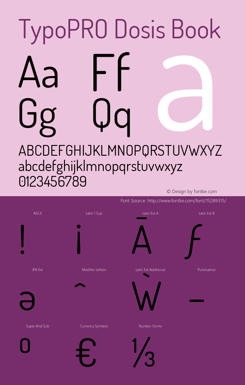 TypoPRO Dosis Book Version 1.007 Font Sample