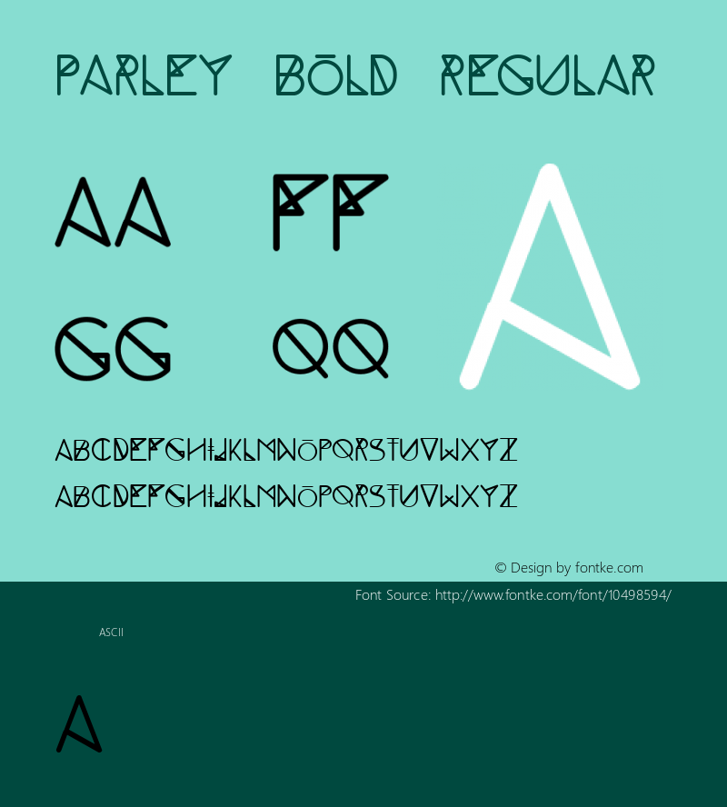 Parley bold Regular Version 1.000 Font Sample