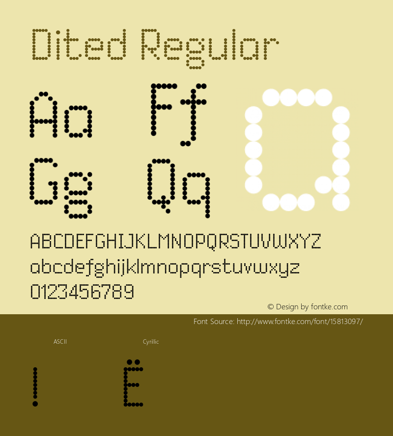 Dited Regular Version 1.000 2009 initial release; ttfautohint (v1.4.1) Font Sample