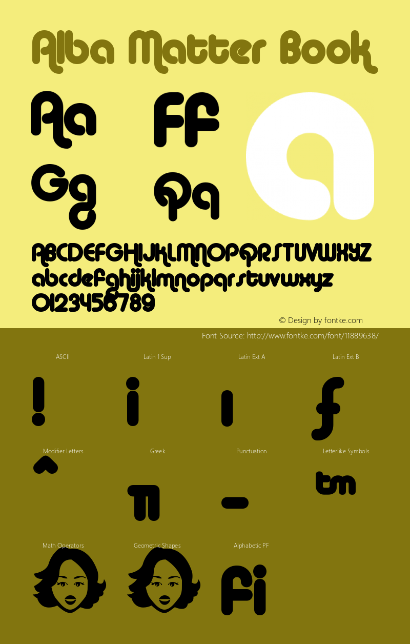 Alba Matter Book Version Macromedia Fontograp Font Sample