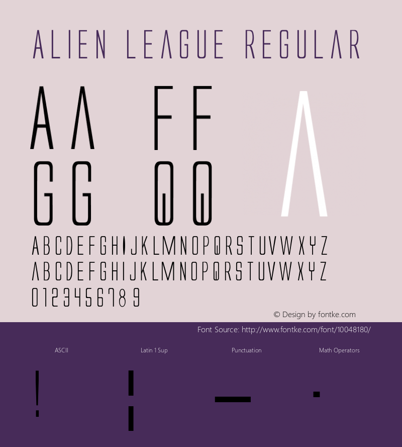 Alien League Regular 1 Font Sample