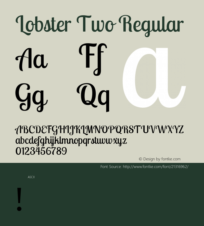 Lobster Two Regular  Font Sample