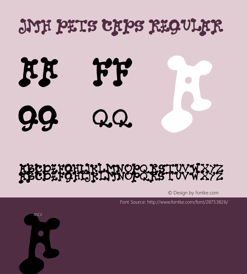 JMHPETSCAPS-Regular Version 1.000 Font Sample