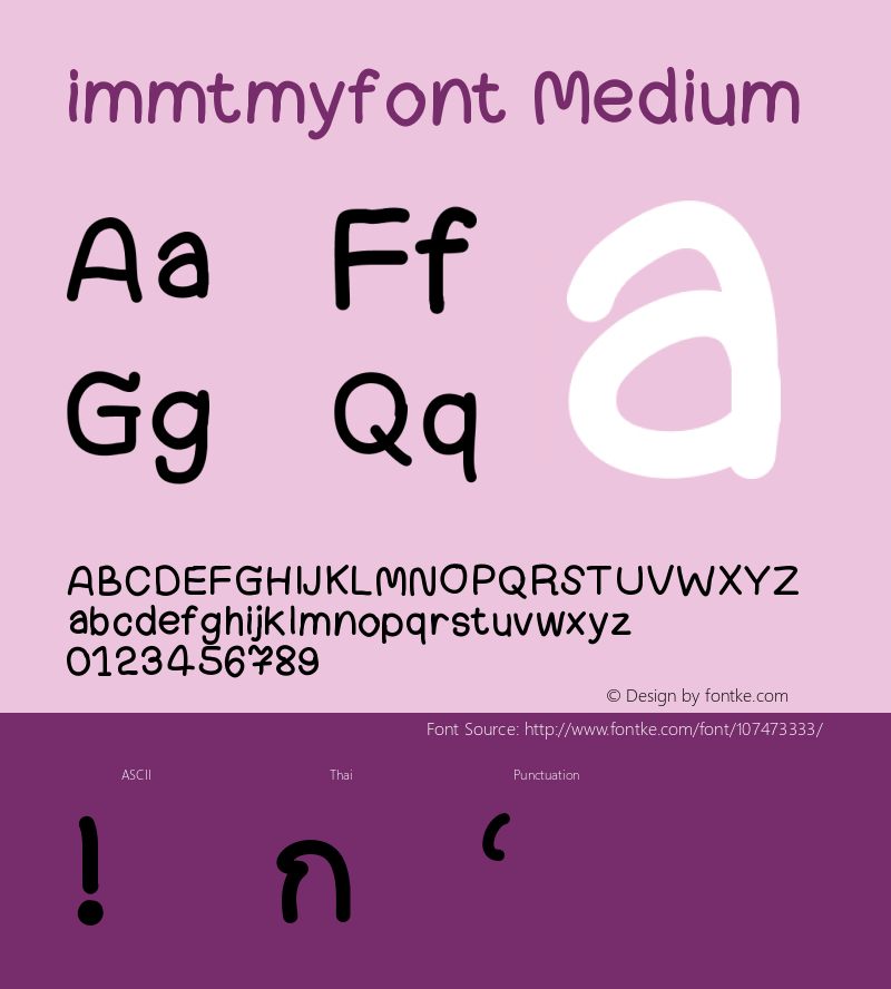 immtmyfont Version 001.000 Font Sample