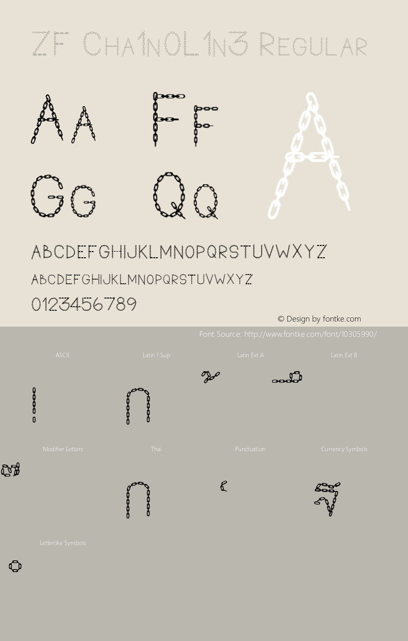 ZF Cha1n0L1n3 Regular Version 1.10 - 04/02/2005 - All Programs Supported Font Sample