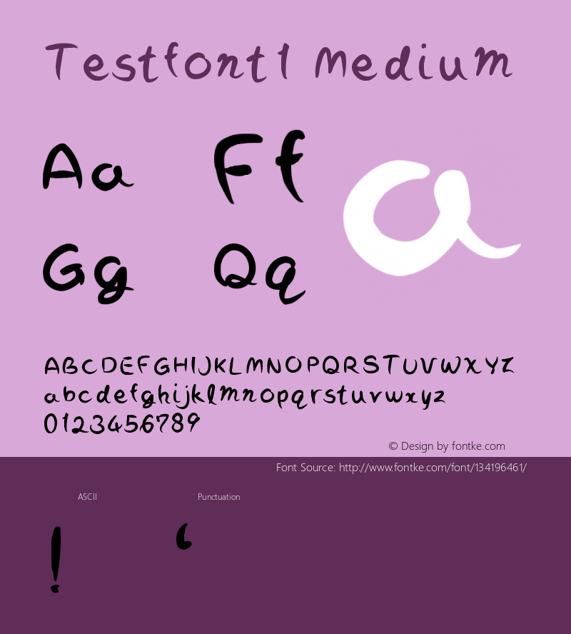 Testfont1 Version 001.000 Font Sample
