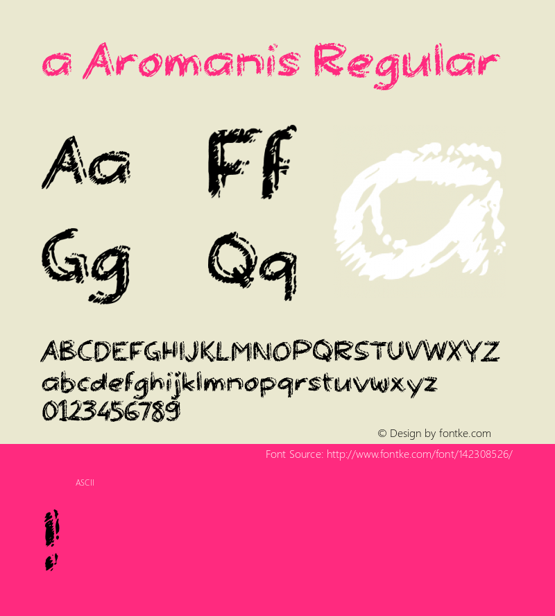 Aromanis Version 001.000 Font Sample